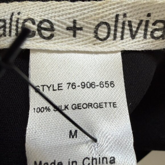 Alice & Olivia black silk sleeveless cocktail dress Sz M - Picture 10 of 12